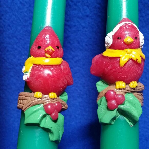 Vintage Avon 1987 Christmas Cardinal 10" Taper Candles Collectibles Set of 2 - Picture 9 of 10